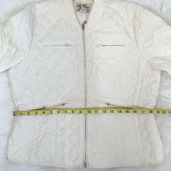 Ralph Lauren Polo Jeans Women's Cream 4 Pocket Full Zip Quilted Jacket Size XL - Picture 17 of 17